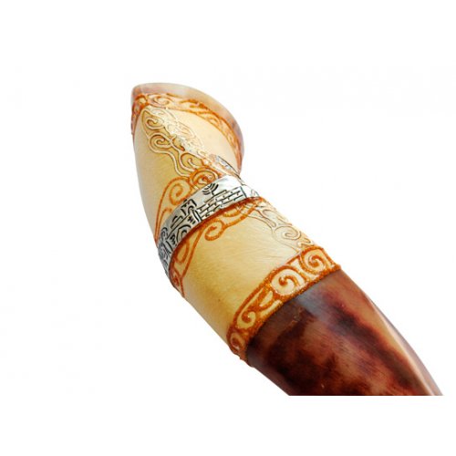 Hand Painted Jumbo Yemenite Shofar - Jerusalem