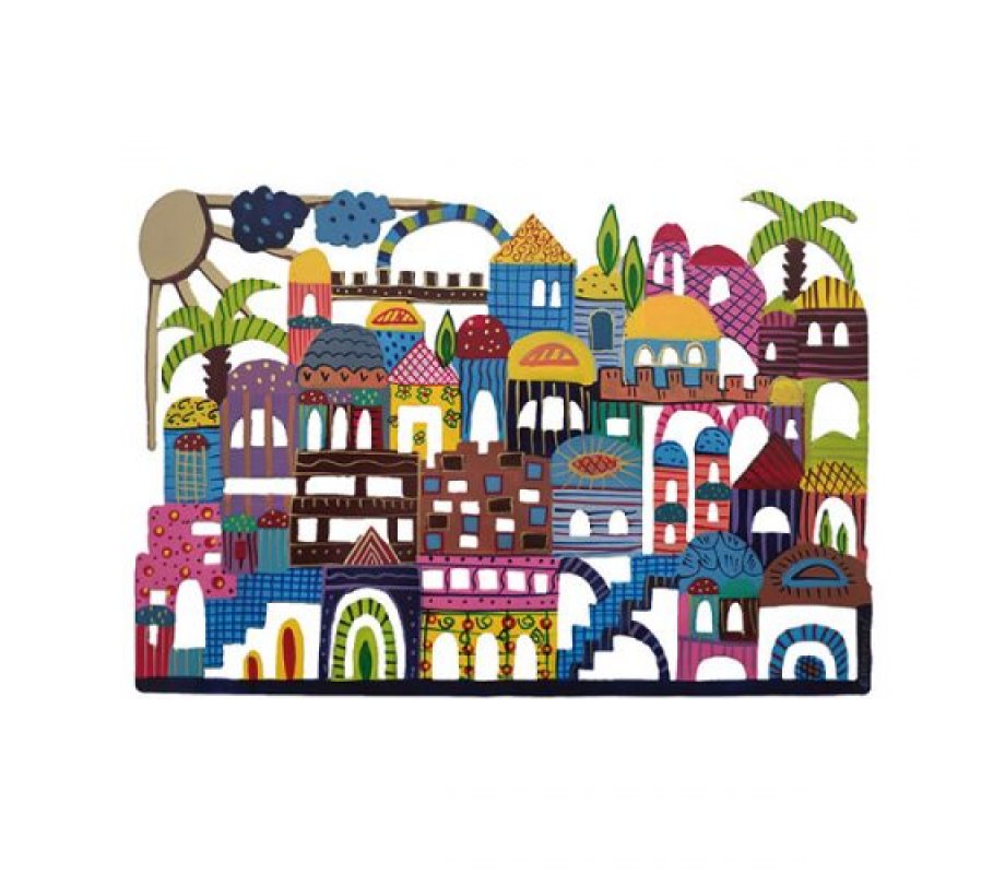 Hand Painted Metal Wall Hanging, Jerusalem - Yair Emanuel