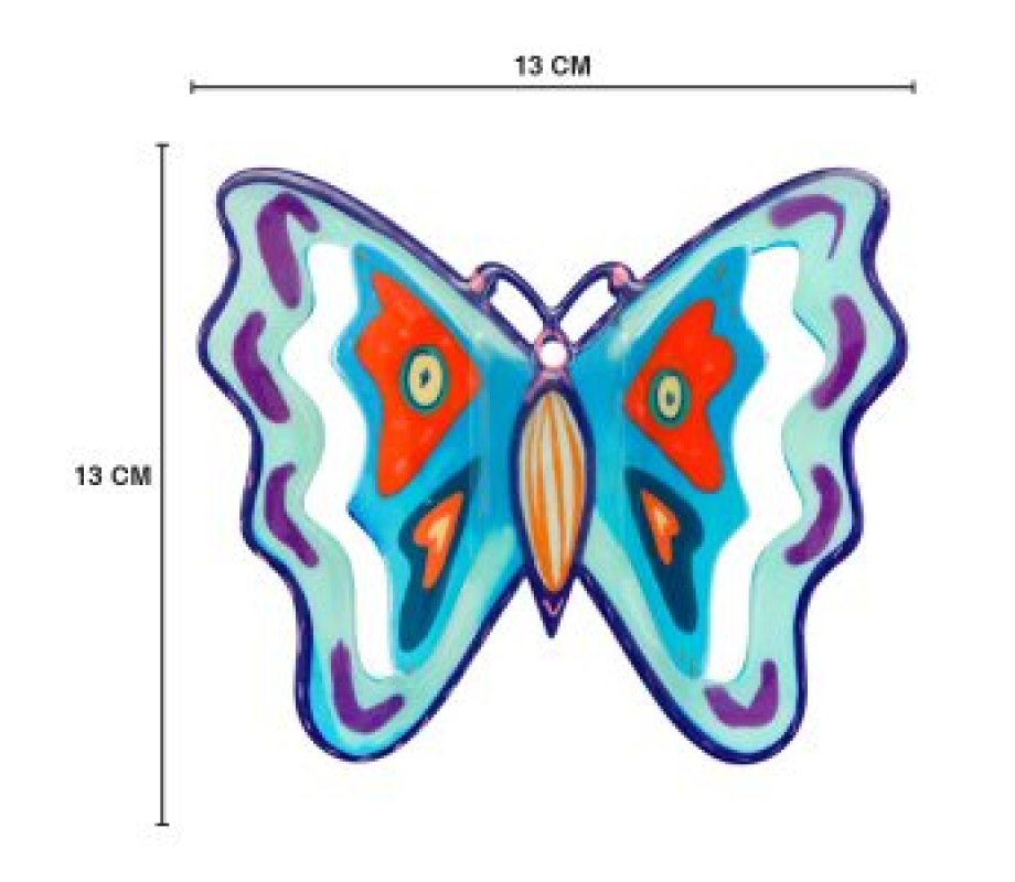 Hand Painted Wall Decor, Colorful Butterfly at 5.1