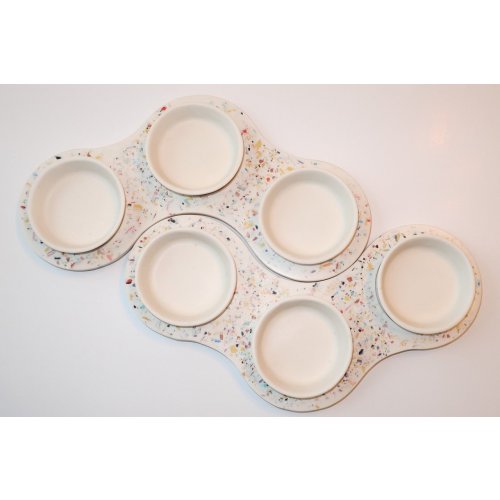 Handcrafted Abstract Passover Seder Plate, White - Graciela Noemi