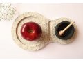 Handcrafted Apple Tray with Terrazzo Design and Black Honey Bowl - Graciela Noemi