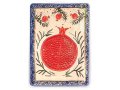 Handcrafted Ceramic 24K Gold Decorated Plaque, Pomegranates - Art in Clay