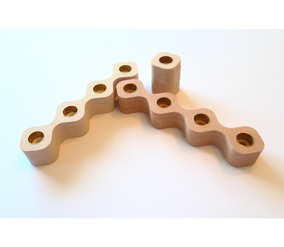 Handcrafted Chanukah Menorah in Wave Design, Pink and Cream - Graciela Noemi