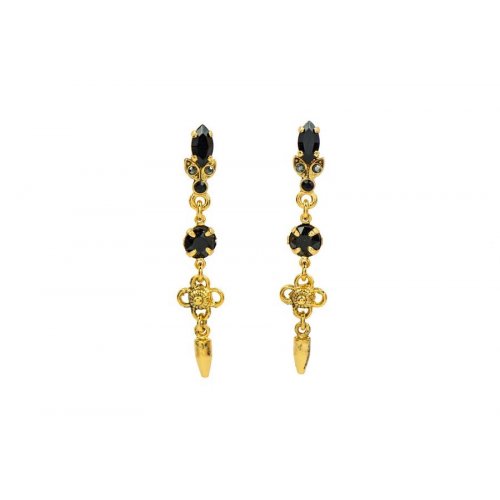 Handcrafted Earrings with Semi-precious Gems  From Flower Lace Collection - Amaro