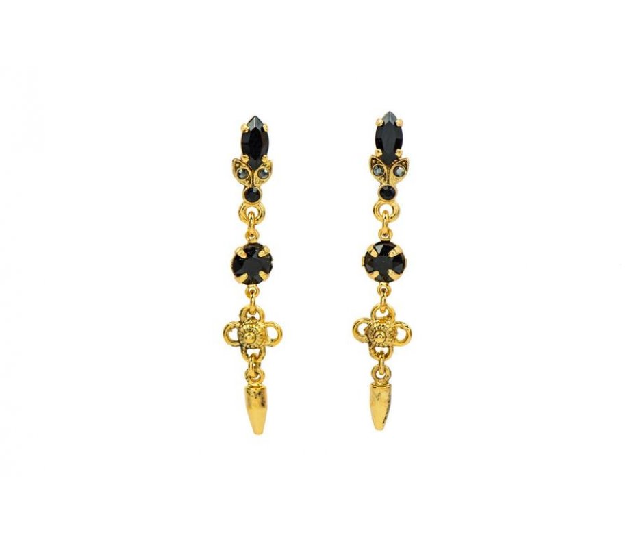 Handcrafted Earrings with Semi-precious Gems – From Flower Lace Collection - Amaro