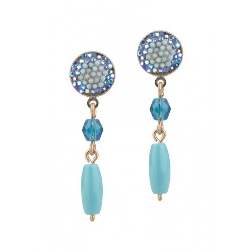 Handcrafted Earrings with Semi-precious Turquoise Gems, from Ocean Collection - Amaro