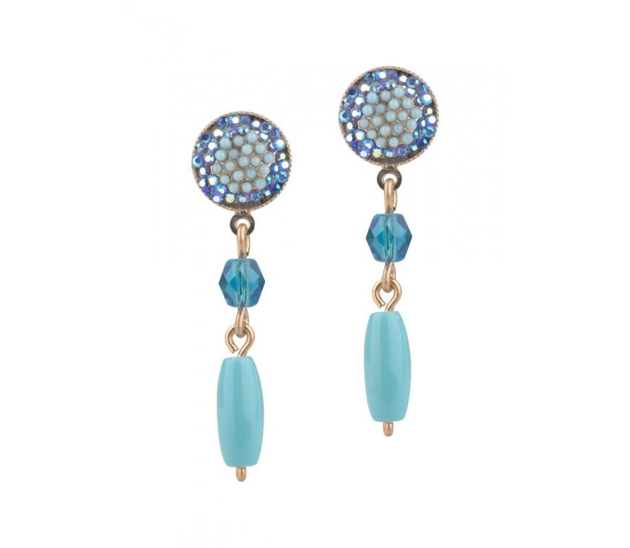 Handcrafted Earrings with Semi-precious Turquoise Gems, from Ocean Collection - Amaro