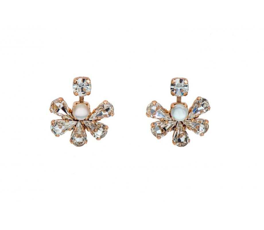 Handcrafted Flower Pearl Earrings, Pearl Jam Collection - Amaro