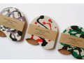 Handcrafted Pair of Coasters, Colored Abstract Design on Gray - Graciela Noemi
