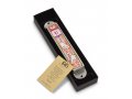 Handcrafted Pewter & Enamel Beaded Colorful Mezuzah Case, Love Birds - Iris Design