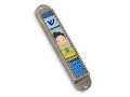 Handcrafted Pewter & Enamel Beaded Kids Mezuzah Case, Young Boy - Iris Design