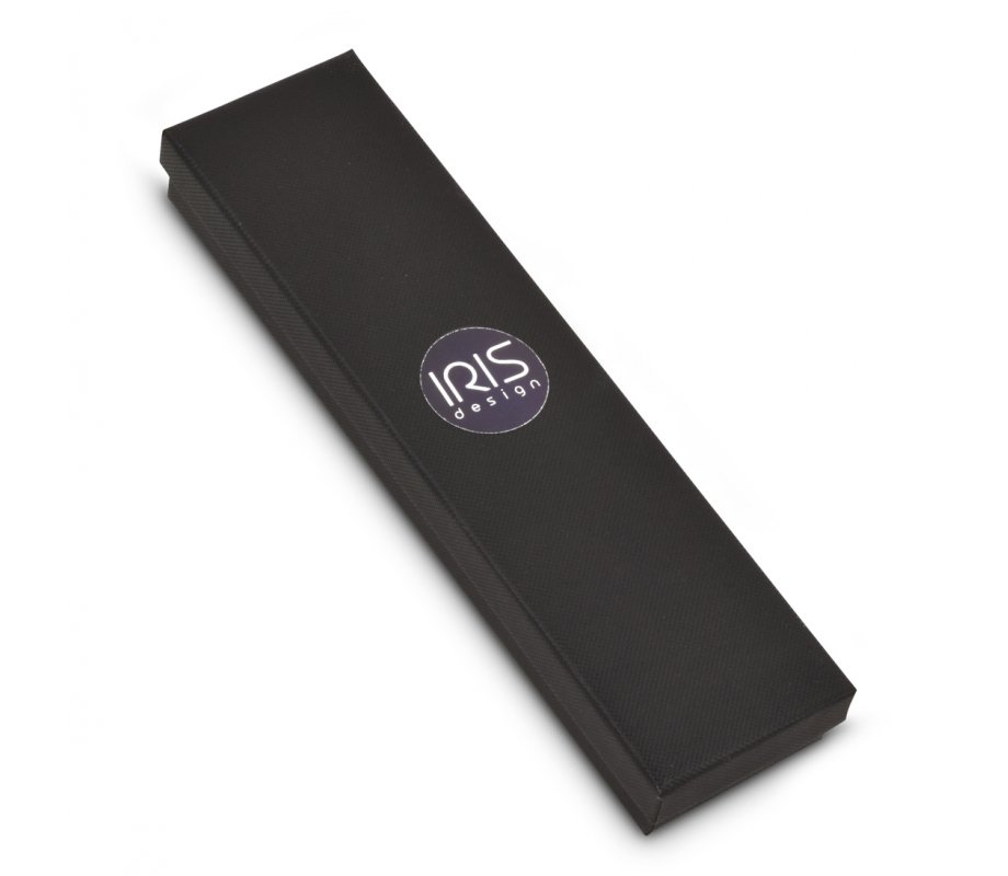 Handcrafted Pewter & Enamel Beaded Mezuzah Case, Flowers in Geometrics - Iris Design