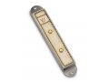 Handcrafted Pewter & Enamel Beaded Mezuzah Case, Pearls on Cream - Iris Design