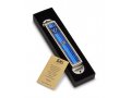 Handcrafted Pewter Beaded Mezuzah Case Blue, Star of David - Iris Design