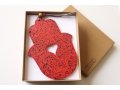Handcrafted Terrazzo Hamsa with Red and Black Dots, Cutout Heart  Graciela Noemi