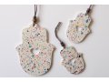 Handcrafted Terrazzo Hamsa with White and Colored Dots, Cutout Heart - Graciela Noemi