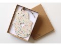 Handcrafted Terrazzo Hamsa with White and Colored Dots, Cutout Heart - Graciela Noemi