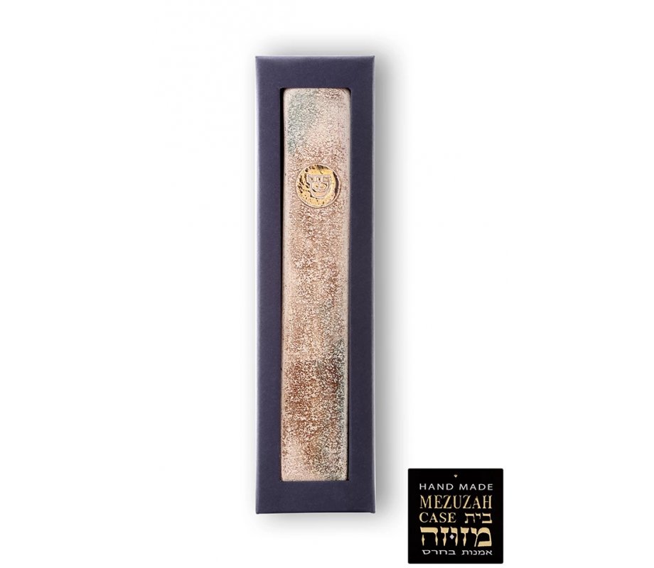 Handmade Ceramic Mezuzah Case, Land of Israel - Amir at Art in Clay