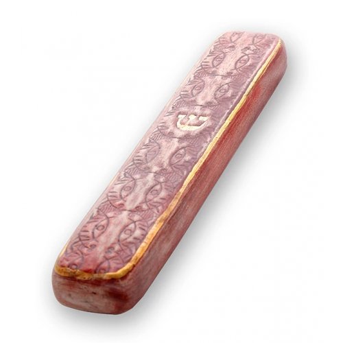 Handmade Ceramic Mezuzah with Decorative Design - Art in Clay