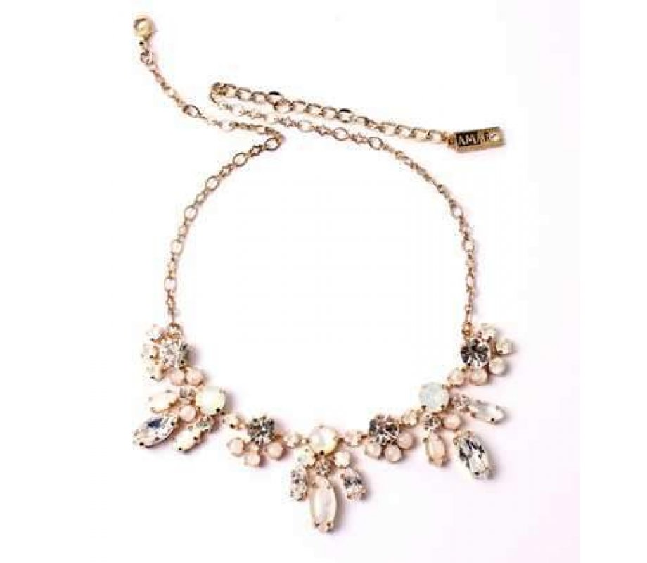 Handmade Necklace, Drop Pearls and Crystals, From the Pearl Jam Collection - Amaro