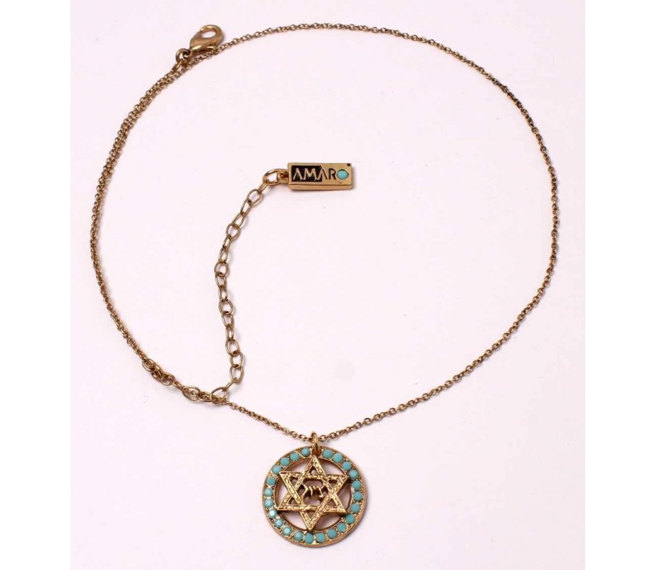 Handmade Pendant Star of David Necklace, From The Ocean Collection - Amaro