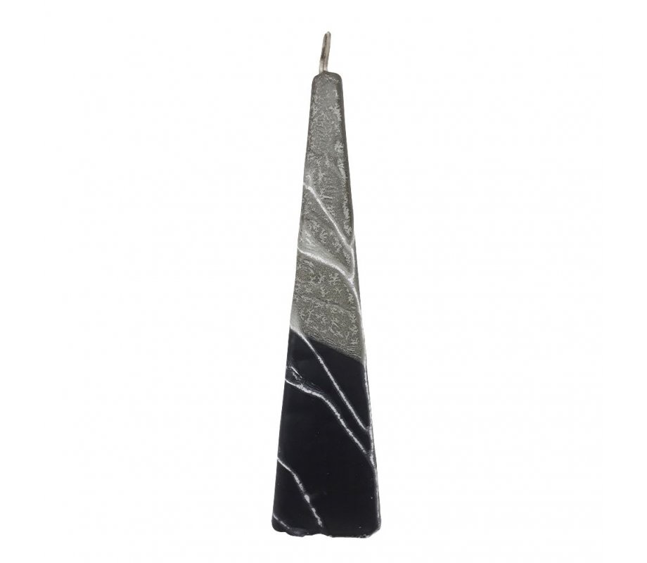 Handmade Pyramid Havdalah Candle, Black and Gray - Galilee Style