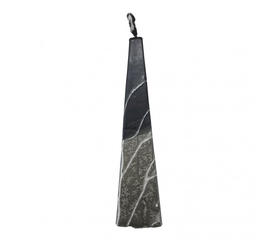 Handmade Pyramid Havdalah Candle, Gray and Black - Galilee Style