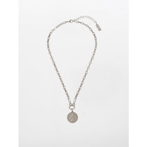 Handmade Silver Plated Antique Coin Necklace - Amaro