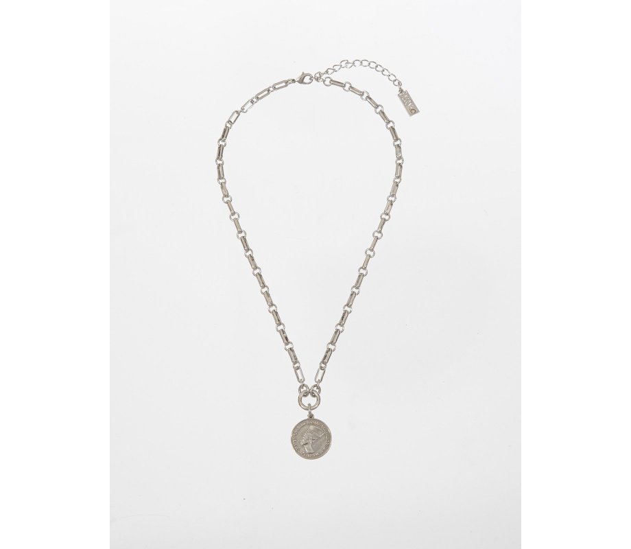 Handmade Silver Plated Antique Coin Necklace - Amaro