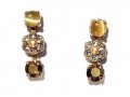 Handrafted Gold Plate Clip-On Drop Earrings, Illumination Collection - Amaro