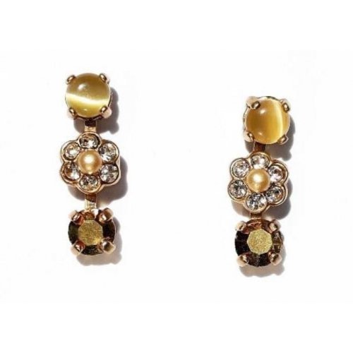 Handrafted Gold Plate Clip-On Drop Earrings, Illumination Collection - Amaro