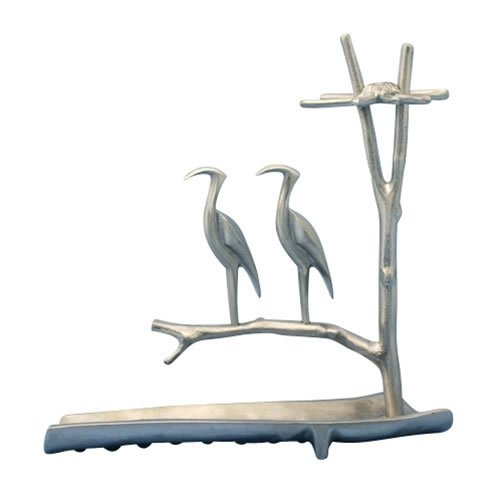 Hanukkah Menorah Herons on Tree with Waterway, Aluminum - Shraga Landesman