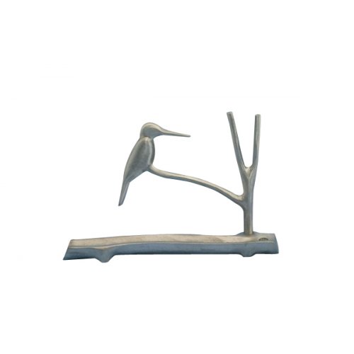 Hanukkah Menorah, Kingfisher Bird on Tree Branch - Shraga Landesman