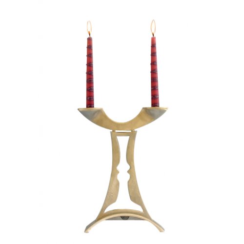 Harmony Double Image Inbal Candle Holders - Aluminum by Shraga Landesman