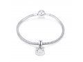 Harp Bracelet Charm in Sterling Silver