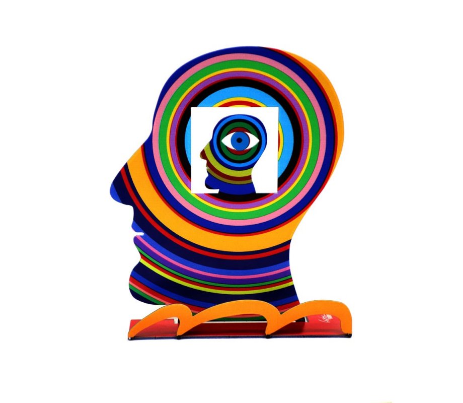 Head Within a Head Free Standing Double Sided Head Sculpture - David Gerstein