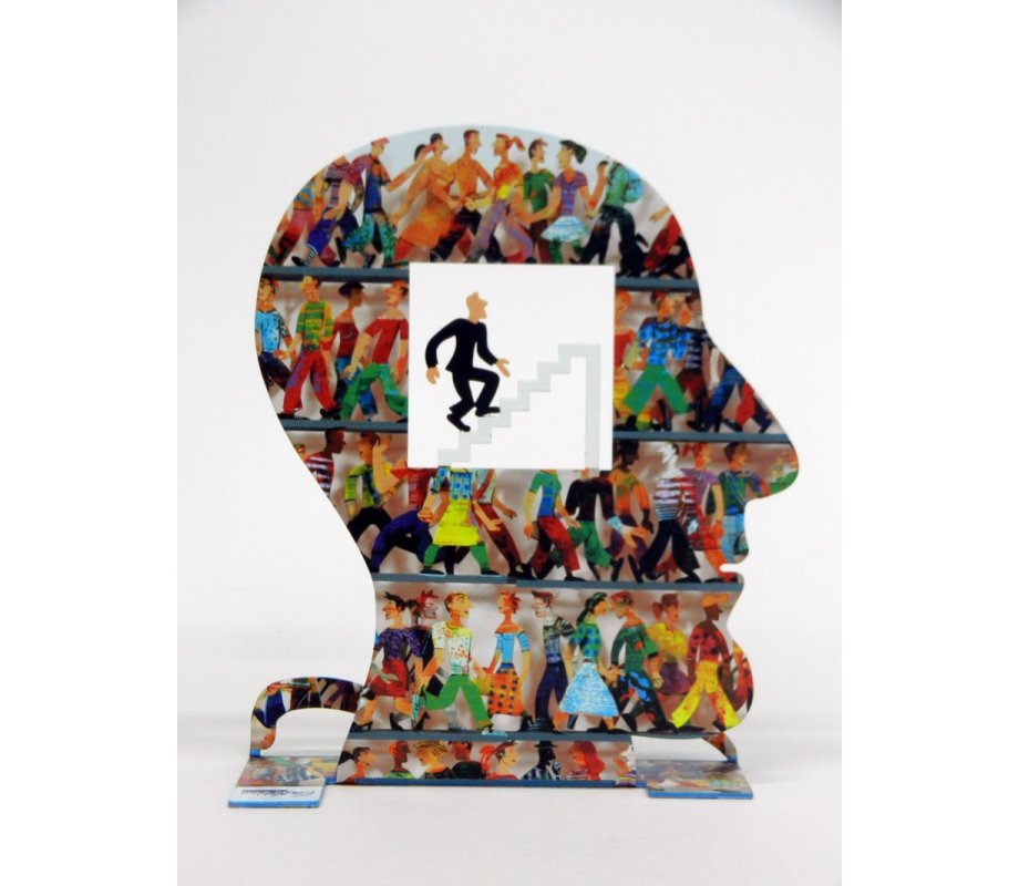 Head to the Top Free Standing Double Sided Head Sculpture - David Gerstein