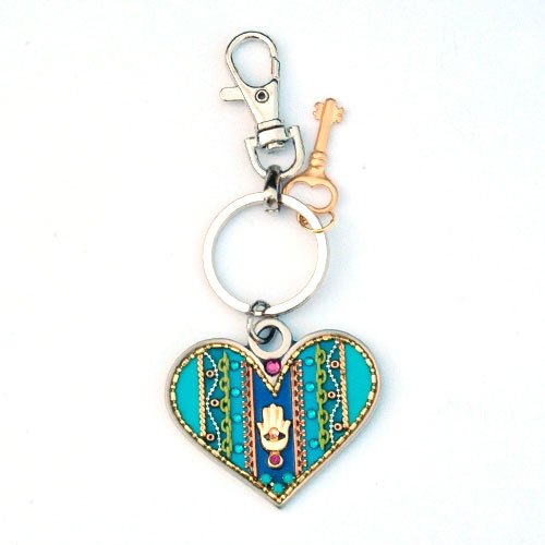 Heart Key Ring in Turquoise - Ester Shahaf