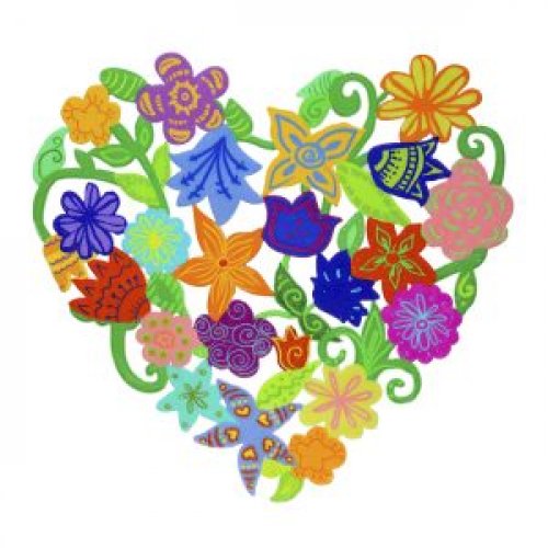 Heart Shaped Colorful Wall Decoration, Flowers 6.6