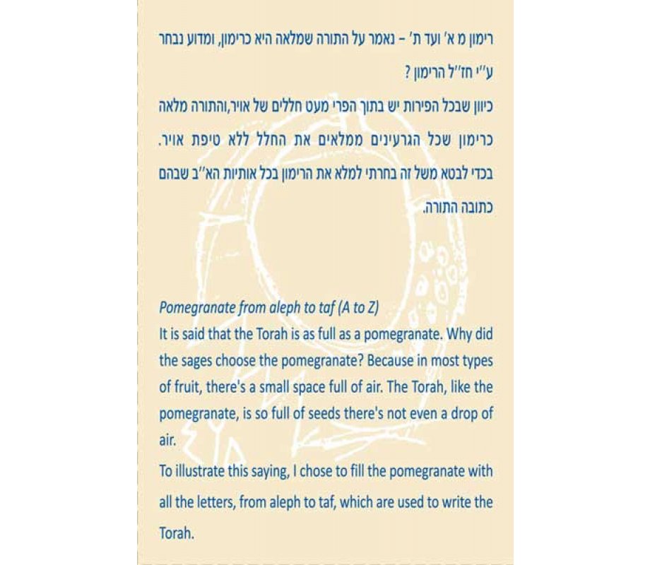 Hebrew Alphabet Pomegranate Necklace - Nickel Silver by Shraga Landesman