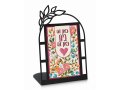 Here is Home, Here is Heart Hebrew Home Blessing - Dorit Judaica Table Stand