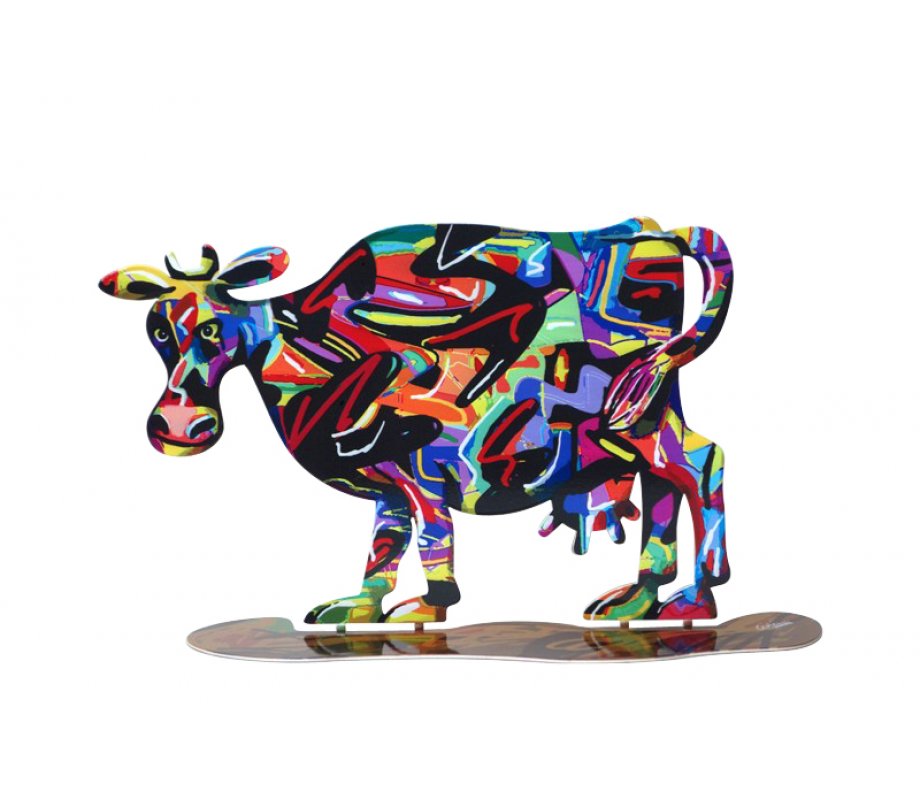 Hulda Cow Free Standing Double Sided Steel Sculpture - David Gerstein