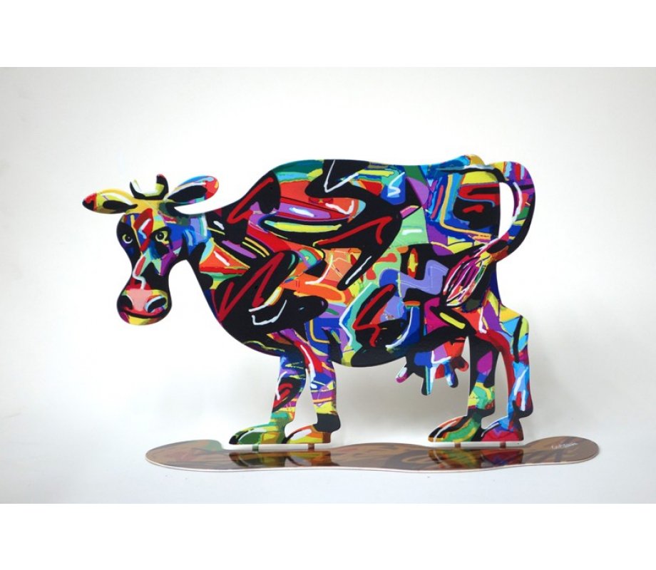 Hulda Cow Free Standing Double Sided Steel Sculpture - David Gerstein