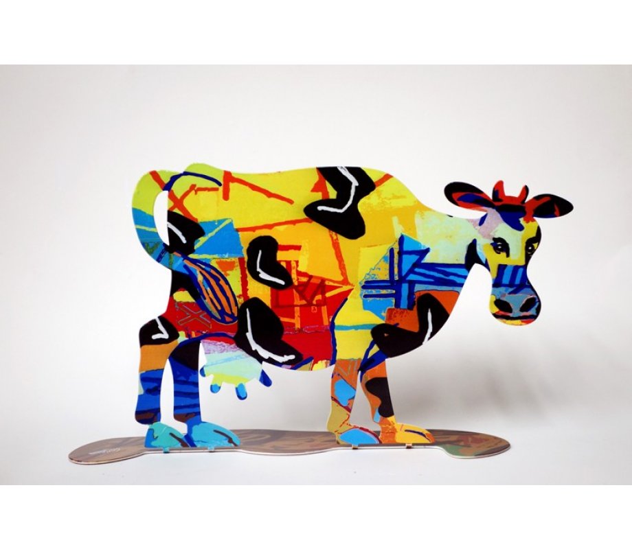 Hulda Cow Free Standing Double Sided Steel Sculpture - David Gerstein