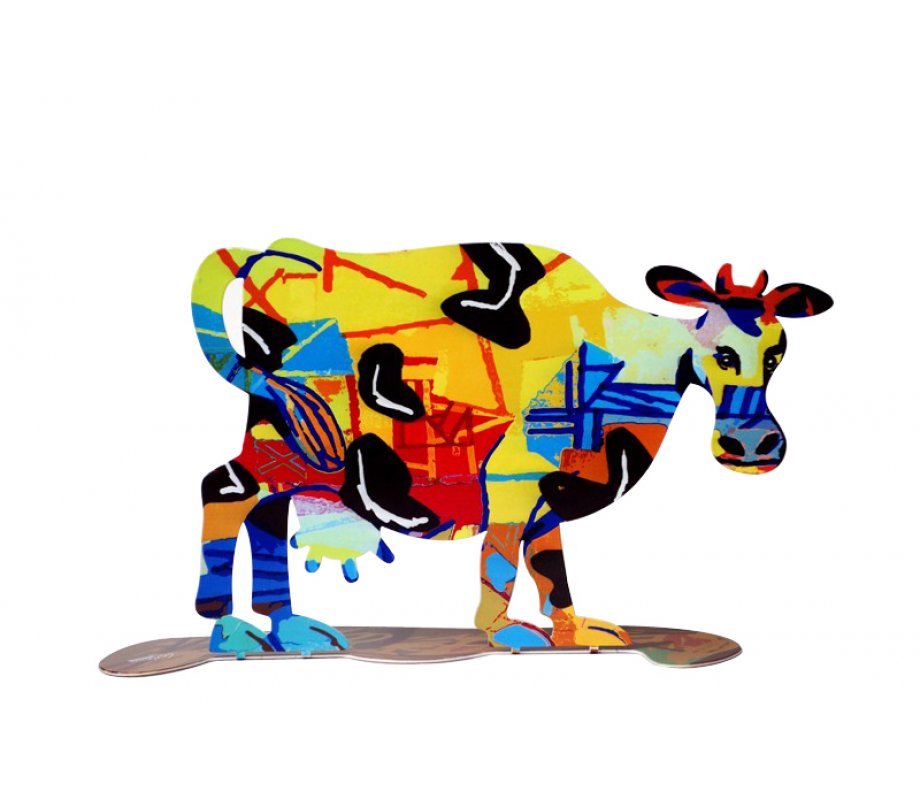 Hulda Cow Free Standing Double Sided Steel Sculpture - David Gerstein