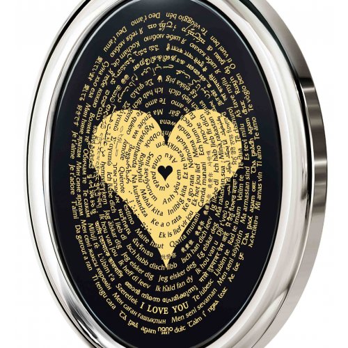 'I Love You' - In 120 Languages Pendant - Silver