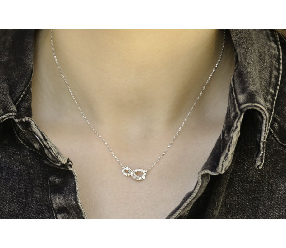 Infinity Symbol Pendant on Sterling Silver Necklace - Choose Yellow Gold or Silver