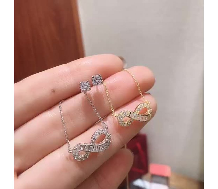 Infinity Symbol Pendant on Sterling Silver Necklace - Choose Yellow Gold or Silver