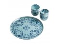 Israel Museum Blue Flower Passover Seder Plate with Matching Dishes