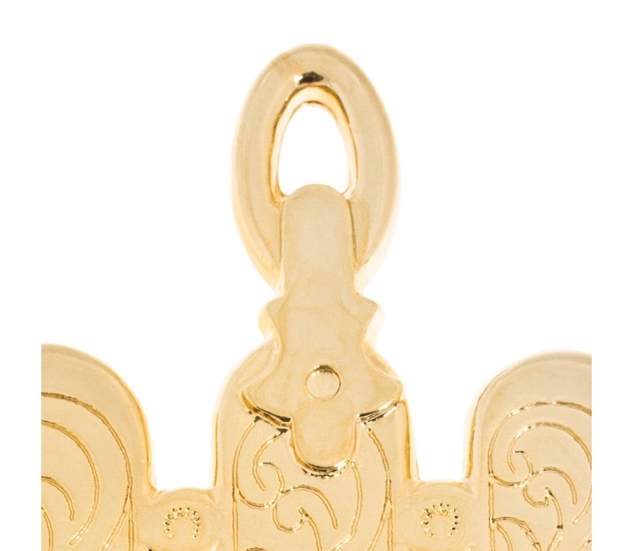 Israel Museum Gold Plated Wall Hamsa Based on Synagogue Lamp Decoration in Morocco